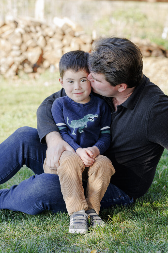 father and son on goat farm in Montana